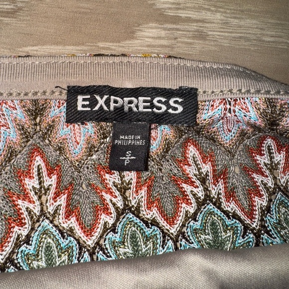 Express Womens Strapless Fitted Sparkly Multicolor Top~Side Zipper~Lined~small - Picture 9 of 16